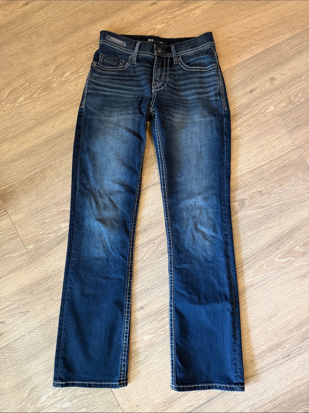 BKE Aiden Men's Dark Blue Straight-Leg Jeans